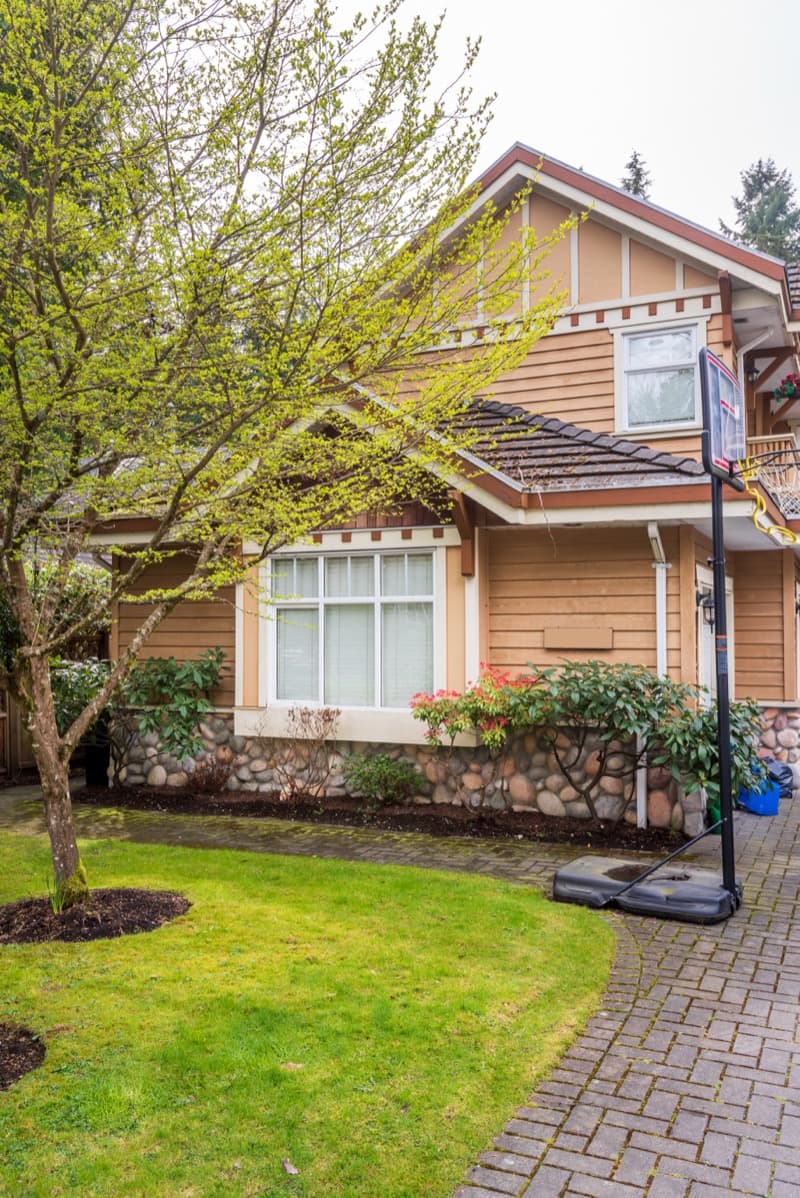 Well-maintained landscaping at a rental property